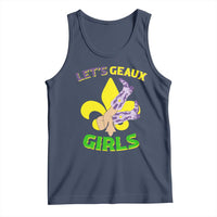 Funny Mardi Gras Cowgirl Tank Top Let's Geaux Girls Fleur De Lys