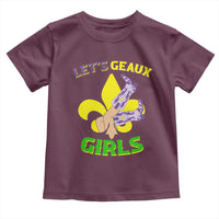 Funny Mardi Gras Cowgirl Toddler T Shirt Let's Geaux Girls Fleur De Lys