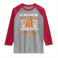 Funny American Football I'm Just Here For The Food And The Commercials Raglan Shirt Football Helmet