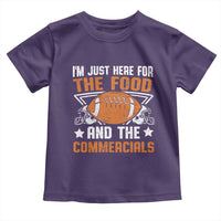 Funny American Football I'm Just Here For The Food And The Commercials Toddler T Shirt Football Helmet
