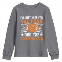 Funny American Football I'm Just Here For The Food And The Commercials Youth Sweatshirt Football Helmet