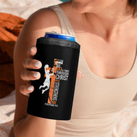 Funny Basketball Christian 4 in 1 Can Cooler Tumbler I Can Do All Things Through Christ Who Strengthens Me