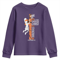 Funny Basketball Christian Youth Sweatshirt I Can Do All Things Through Christ Who Strengthens Me