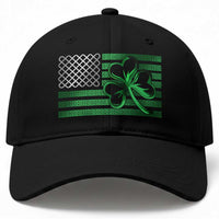 Funny Irish Americans Baseball Cap Shamrock Celtic Knot American Flag St Patrick's Day