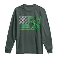 Funny Irish Americans Long Sleeve Shirt Shamrock Celtic Knot American Flag St Patrick's Day