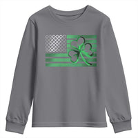 Funny Irish Americans Youth Sweatshirt Shamrock Celtic Knot American Flag St Patrick's Day