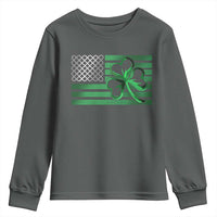 Funny Irish Americans Youth Sweatshirt Shamrock Celtic Knot American Flag St Patrick's Day