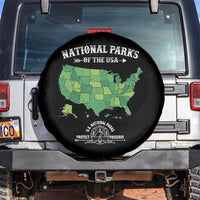 Protect And Preserve National Parks Spare Tire Cover ESTD 1872 Vintage Forest American Map