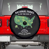 Protect And Preserve National Parks Spare Tire Cover ESTD 1872 Vintage Forest American Map