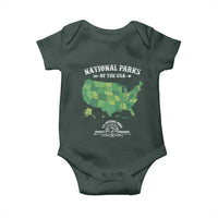 Protect And Preserve National Parks Baby Onesie ESTD 1872 Vintage Forest American Map