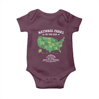 Protect And Preserve National Parks Baby Onesie ESTD 1872 Vintage Forest American Map
