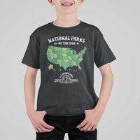 Protect And Preserve National Parks T Shirt For Kid ESTD 1872 Vintage Forest American Map