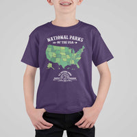 Protect And Preserve National Parks T Shirt For Kid ESTD 1872 Vintage Forest American Map