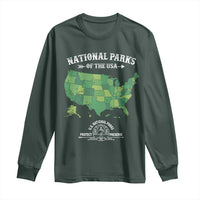 Protect And Preserve National Parks Long Sleeve Shirt ESTD 1872 Vintage Forest American Map