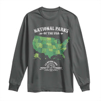 Protect And Preserve National Parks Long Sleeve Shirt ESTD 1872 Vintage Forest American Map
