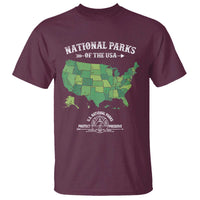 Protect And Preserve National Parks T Shirt ESTD 1872 Vintage Forest American Map
