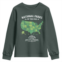 Protect And Preserve National Parks Youth Sweatshirt ESTD 1872 Vintage Forest American Map