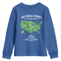 Protect And Preserve National Parks Youth Sweatshirt ESTD 1872 Vintage Forest American Map