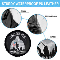 Funny Protect Our National Parks Bigfoot Spare Tire Cover Parks Not Profit American Flag