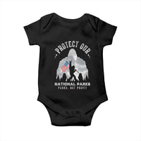 Funny Protect Our National Parks Bigfoot Baby Onesie Parks Not Profit American Flag
