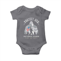 Funny Protect Our National Parks Bigfoot Baby Onesie Parks Not Profit American Flag