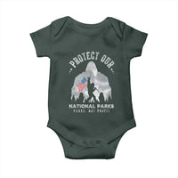 Funny Protect Our National Parks Bigfoot Baby Onesie Parks Not Profit American Flag