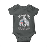 Funny Protect Our National Parks Bigfoot Baby Onesie Parks Not Profit American Flag