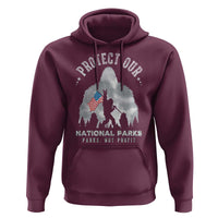 Funny Protect Our National Parks Bigfoot Hoodie Parks Not Profit American Flag