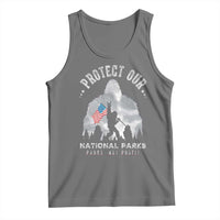 Funny Protect Our National Parks Bigfoot Tank Top Parks Not Profit American Flag