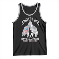 Funny Protect Our National Parks Bigfoot Tank Top Parks Not Profit American Flag
