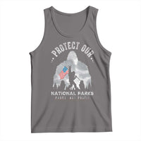 Funny Protect Our National Parks Bigfoot Tank Top Parks Not Profit American Flag