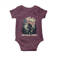Save Our National Parks Bigfoot Baby Onesie Vintage American Flag