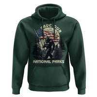 Save Our National Parks Bigfoot Hoodie Vintage American Flag