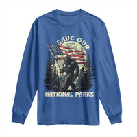 Save Our National Parks Bigfoot Long Sleeve Shirt Vintage American Flag