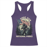 Save Our National Parks Bigfoot Racerback Tank Top Vintage American Flag