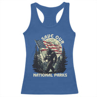 Save Our National Parks Bigfoot Racerback Tank Top Vintage American Flag