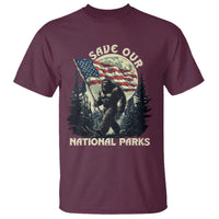 Save Our National Parks Bigfoot T Shirt Vintage American Flag