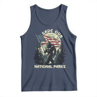 Save Our National Parks Bigfoot Tank Top Vintage American Flag