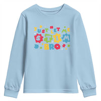 Funny Just Let Me Stim Bro Youth Sweatshirt Autism Awareness Puzzle
