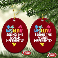 Autism Seeing The World Differently Ceramic Ornament Autistic Autism Awareness Puzzle
