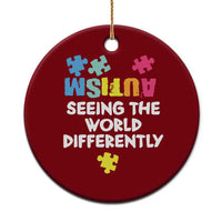 Autism Seeing The World Differently Ceramic Ornament Autistic Autism Awareness Puzzle
