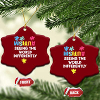 Autism Seeing The World Differently Ceramic Ornament Autistic Autism Awareness Puzzle