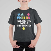 Autism Seeing The World Differently T Shirt For Kid Autistic Autism Awareness Puzzle