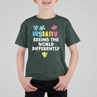 Autism Seeing The World Differently T Shirt For Kid Autistic Autism Awareness Puzzle