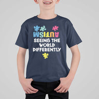 Autism Seeing The World Differently T Shirt For Kid Autistic Autism Awareness Puzzle