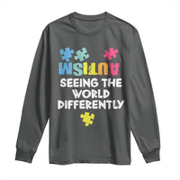 Autism Seeing The World Differently Long Sleeve Shirt Autistic Autism Awareness Puzzle