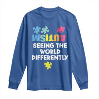 Autism Seeing The World Differently Long Sleeve Shirt Autistic Autism Awareness Puzzle