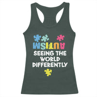 Autism Seeing The World Differently Racerback Tank Top Autistic Autism Awareness Puzzle