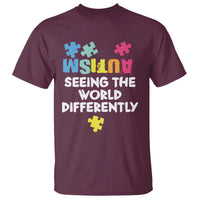 Autism Seeing The World Differently T Shirt Autistic Autism Awareness Puzzle