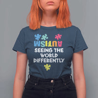 Autism Seeing The World Differently T Shirt For Women Autistic Autism Awareness Puzzle